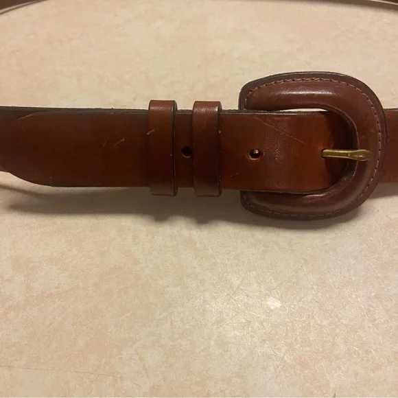 Vintage Gap Belt Womens 31”-34” USA Made Brown Leather Retro 80s 90s Classic - Picture 2 of 12